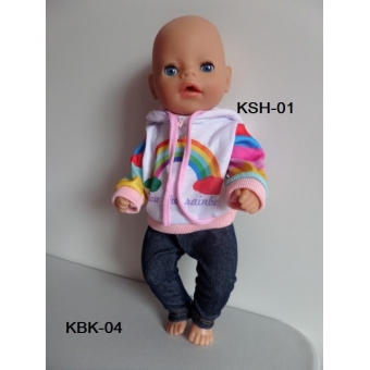 Sweater met capuchon en regenboog